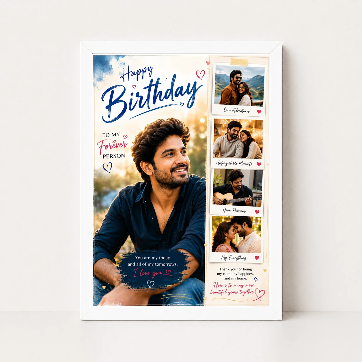 Photo Frame Gift for Husband Birthday Forever Person Design 5 Photo Frame Gift for Husband Birthday Forever Person Design - Image 5