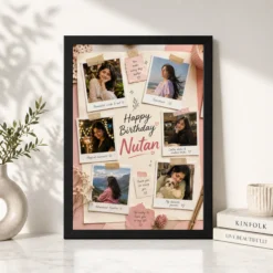 Polaroid Style Birthday Collage for Girlfriend | Personalized Birthday Gift Frame 11 polaroid style birthday collage for girlfriend black 4