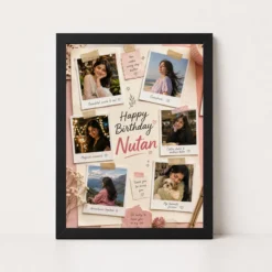 Polaroid Style Birthday Collage for Girlfriend | Personalized Birthday Gift Frame