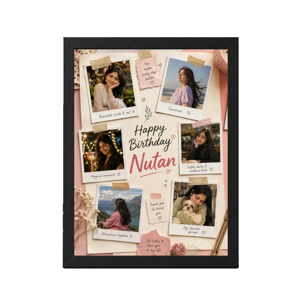 Polaroid Style Birthday Collage for Girlfriend | Personalized Birthday Gift Frame 1 Polaroid Style Birthday Collage for Girlfriend | Personalized Birthday Gift Frame