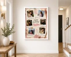 Polaroid Style Birthday Collage for Girlfriend | Personalized Birthday Gift Frame 13 polaroid style birthday collage for girlfriend white 2