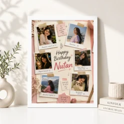 Polaroid Style Birthday Collage for Girlfriend | Personalized Birthday Gift Frame 15 polaroid style birthday collage for girlfriend white 4