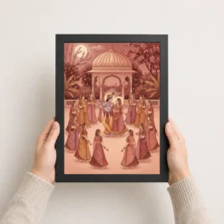 Radha Krishna Ras Leela Rajasthani Miniature Painting Photo Frame 15 radha krishna ras leela rajasthani miniature painting 04 black 3