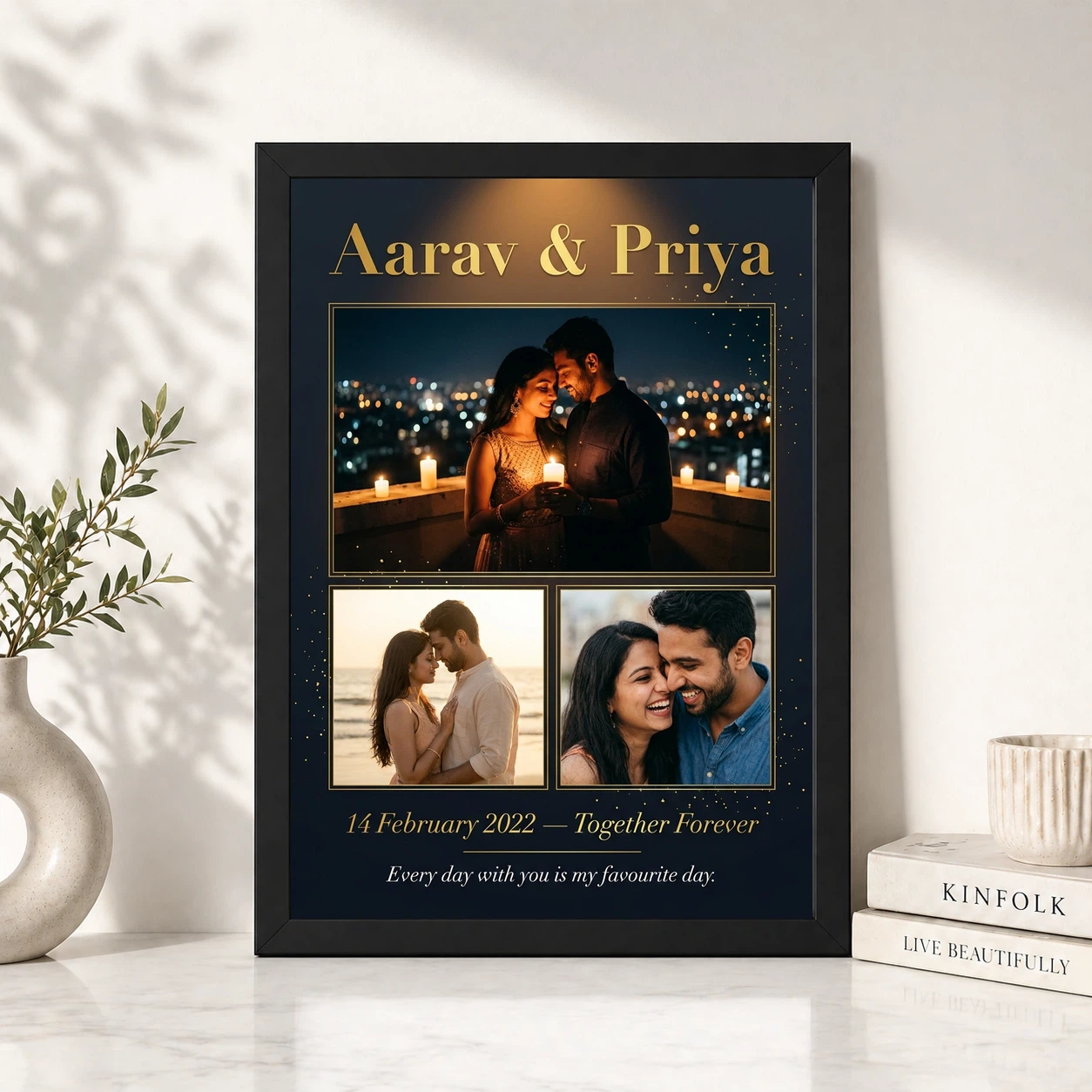 Romantic Couple Photo Frame Moonlit Night Love Dreamy Photo Frame 4 Romantic Couple Photo Frame Moonlit Night Love Dreamy Photo Frame - Image 4