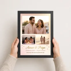 romantic couple photo frame warm illustrated love portrait photo frame 01 black 3