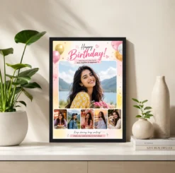 Alternative view of Romantic Girlfriend Birthday Photo Frame Floral Love Collage
