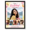 romantic girlfriend birthday photo frame floral love collage black main
