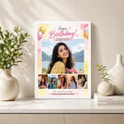 Romantic Girlfriend Birthday Photo Frame Floral Love Collage 7 romantic girlfriend birthday photo frame floral love collage white 2