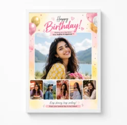 Romantic Girlfriend Birthday Photo Frame Floral Love Collage 6 romantic girlfriend birthday photo frame floral love collage white main