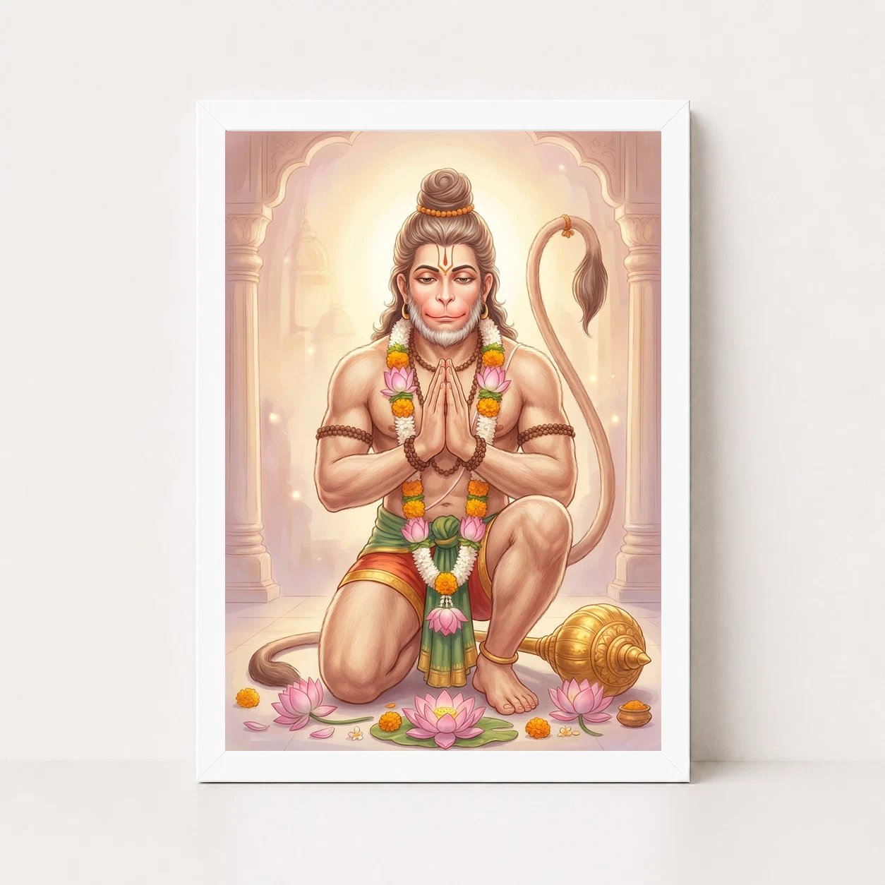 Sankat Mochan Hanuman Serene Lotus Peaceful Devotional Art Photo Frame 6 Sankat Mochan Hanuman Serene Lotus Peaceful Devotional Art Photo Frame - Image 6
