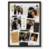 Scrapbook Style Vintage Couple Photo Collage Frame Wall Art 9 scrapbook style couple photo collage frame black main