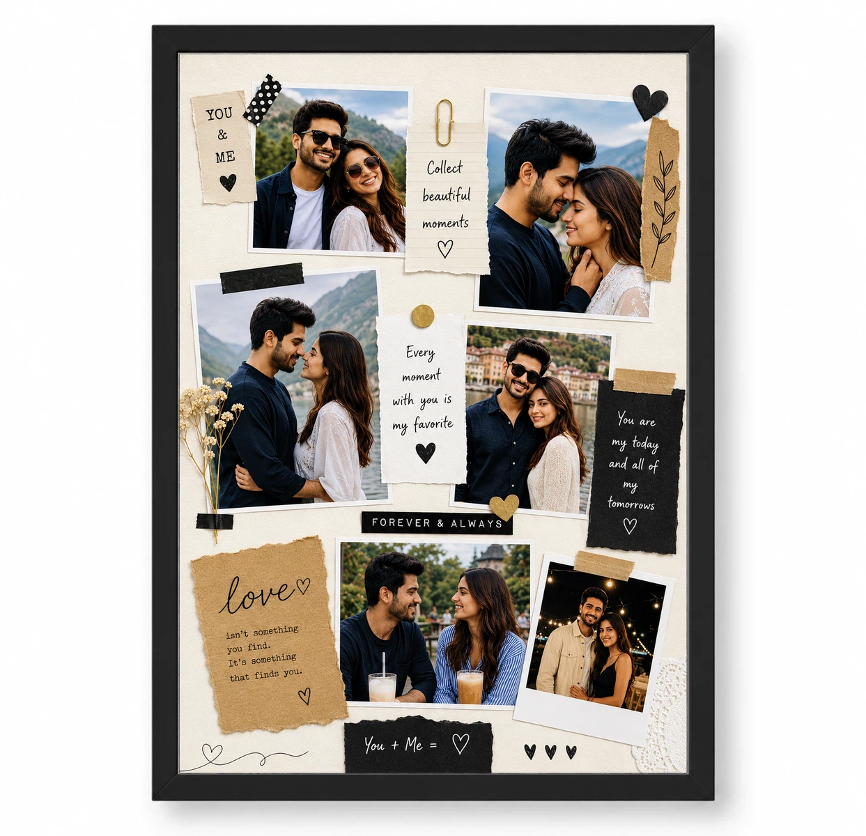 Scrapbook Style Vintage Couple Photo Collage Frame Wall Art 1 Scrapbook Style Vintage Couple Photo Collage Frame Wall Art