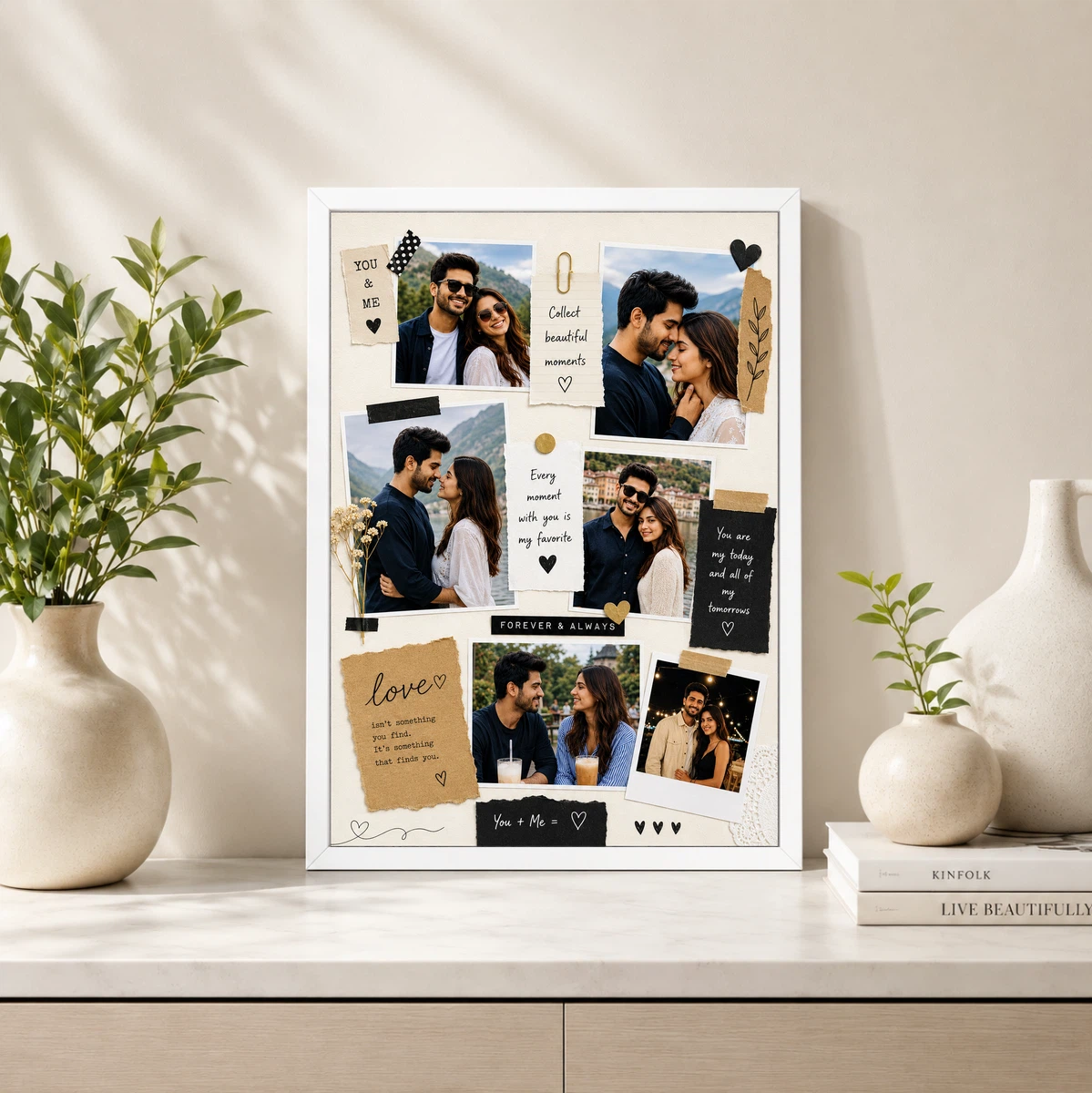 Scrapbook Style Vintage Couple Photo Collage Frame Wall Art 4 Scrapbook Style Vintage Couple Photo Collage Frame Wall Art - Image 4