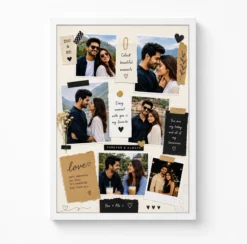 Scrapbook Style Vintage Couple Photo Collage Frame Wall Art 6 scrapbook style couple photo collage frame white main