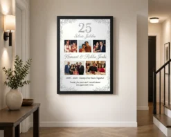 Alternative view of Silver 25th Anniversary Milestone Celebration 25 Years Photo Frame