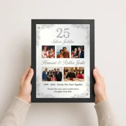 silver 25th anniversary milestone celebration 25 years photo frame 01 black 3