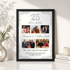 silver 25th anniversary milestone celebration 25 years photo frame 01 black 4
