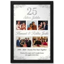 Silver 25th Anniversary Milestone Celebration 25 Years Photo Frame