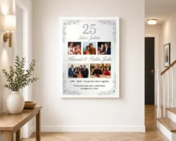 silver 25th anniversary milestone celebration 25 years photo frame 01 white 2