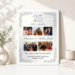 silver 25th anniversary milestone celebration 25 years photo frame 01 white 4