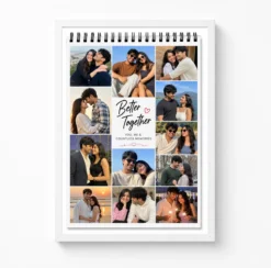 Spiral Bound Better Together Couple Photo Frame Calendar 6 spiral bound better together couple photo frame white main