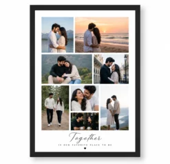 Together Is Our Favourite Place To Be Couple Photo Collage Poster