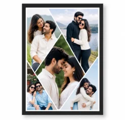 Triangle Diamond Cut 5 Photo Couple Photo Collage Frame