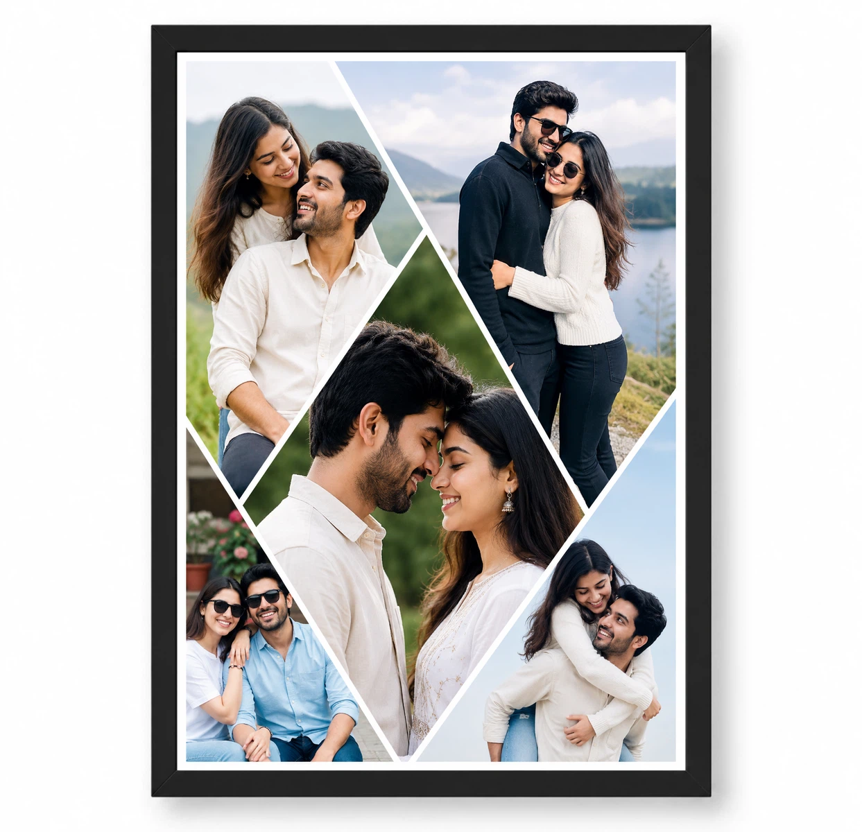 Triangle Diamond Cut 5 Photo Couple Photo Collage Frame 1 Triangle Diamond Cut 5 Photo Couple Photo Collage Frame