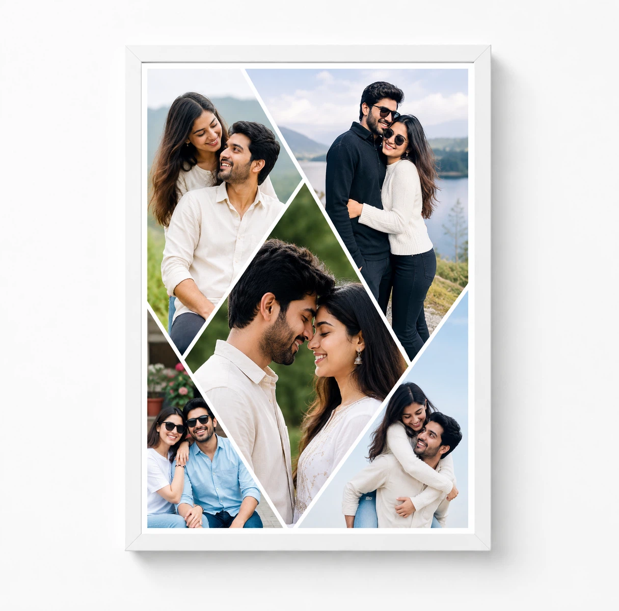 Triangle Diamond Cut 5 Photo Couple Photo Collage Frame 3 Triangle Diamond Cut 5 Photo Couple Photo Collage Frame - Image 3