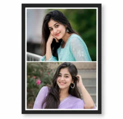 Two Photo Collage Frame Beautiful Girl Landscape Duo Gift
