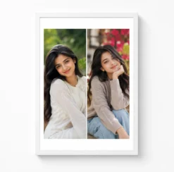 two photo collage frame beautiful girl portrait duo gift india 13 white main