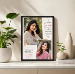 Alternative view of Two Photo Collage Frame with Inspirational Quote Duo Wall Art