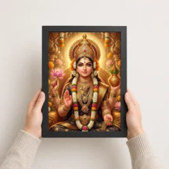 Varalakshmi Portrait Jewels Flowers Golden Detailed Art Photo Frame 15 varalakshmi portrait jewels flowers golden detailed art 17 black 3