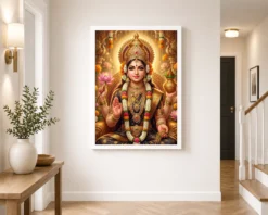 Varalakshmi Portrait Jewels Flowers Golden Detailed Art Photo Frame 11 varalakshmi portrait jewels flowers golden detailed art 17 white 2