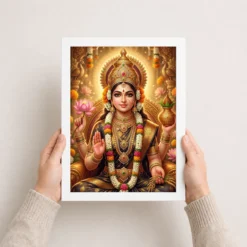Varalakshmi Portrait Jewels Flowers Golden Detailed Art Photo Frame 12 varalakshmi portrait jewels flowers golden detailed art 17 white 3