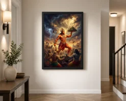 veer hanuman battle warrior ramayana dramatic epic art 18 black 2