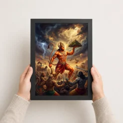 veer hanuman battle warrior ramayana dramatic epic art 18 black 3