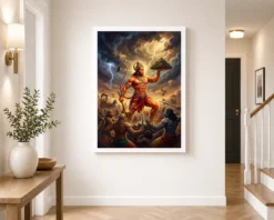 veer hanuman battle warrior ramayana dramatic epic art 18 white 2