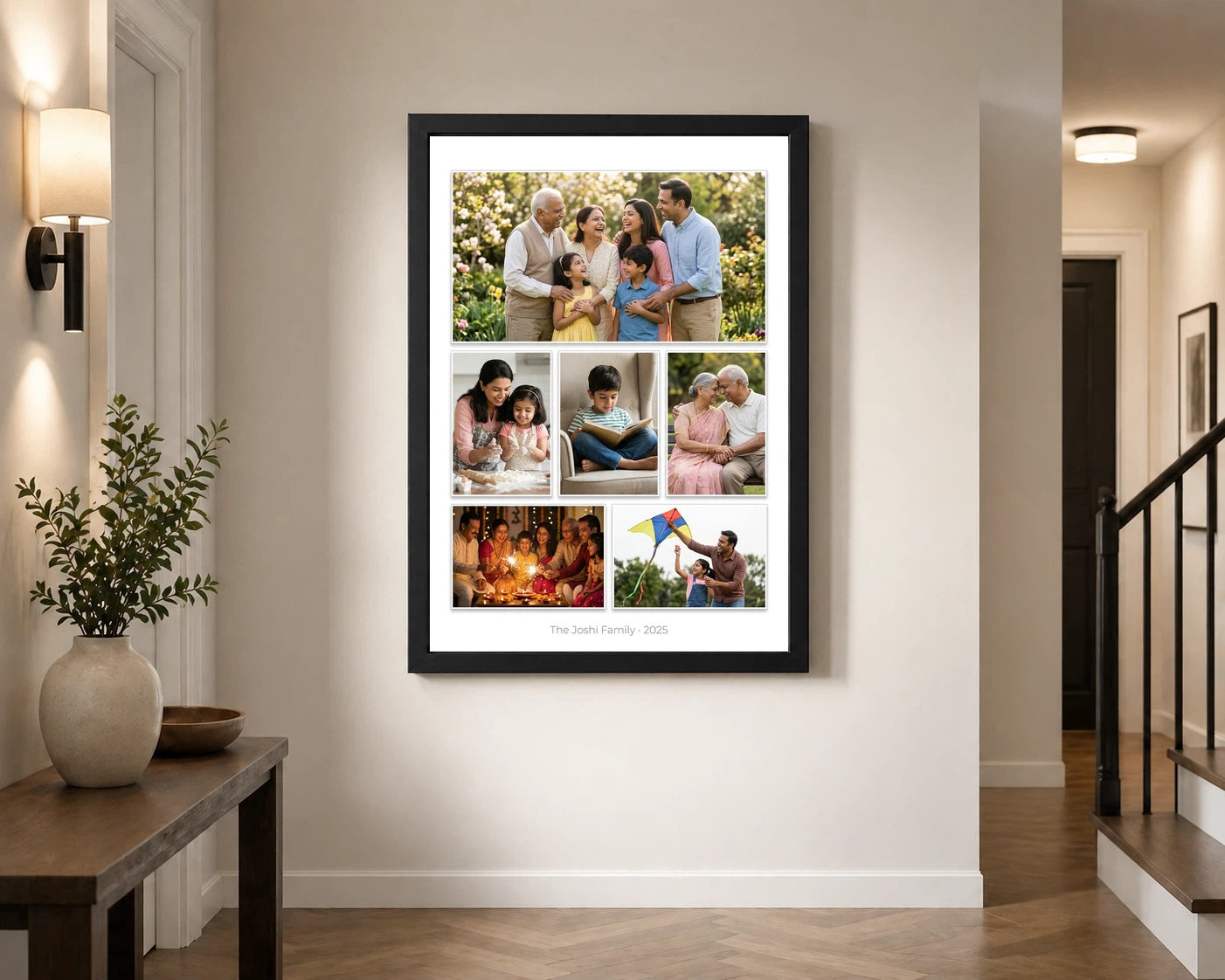 Wall Photo Frame Collage Modern Black White Elegant Display Photo Frame 2 Wall Photo Frame Collage Modern Black White Elegant Display Photo Frame - Image 2