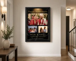 Alternative view of Wedding Anniversary Black Gold Crown Heart Premium Photo Frame