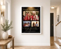 wedding anniversary black gold crown heart premium photo frame 02 white 2