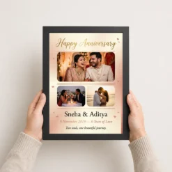 wedding anniversary black gold luxury elegant couple photo frame 01 black 3