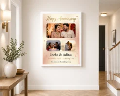 wedding anniversary black gold luxury elegant couple photo frame 01 white 2