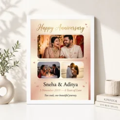 wedding anniversary black gold luxury elegant couple photo frame 01 white 4