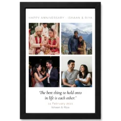 Wedding Anniversary Pastel Blue Love Verse Heartfelt Couple Photo Frame