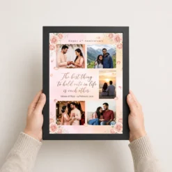 Wedding Anniversary Pastel Pink Love Quote Floral Romantic Photo Frame 10 wedding anniversary pastel pink love quote floral romantic photo frame 01 black 3