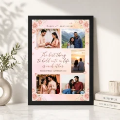Wedding Anniversary Pastel Pink Love Quote Floral Romantic Photo Frame 11 wedding anniversary pastel pink love quote floral romantic photo frame 01 black 4