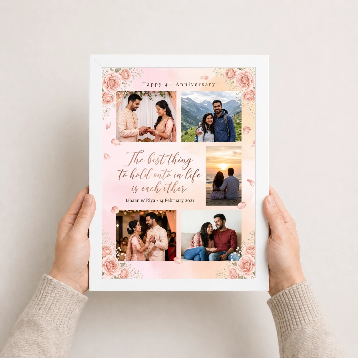 Wedding Anniversary Pastel Pink Love Quote Floral Romantic Photo Frame 7 Wedding Anniversary Pastel Pink Love Quote Floral Romantic Photo Frame - Image 7