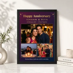 wedding anniversary pastel soft love poem dreamy couple photo frame 02 black 4