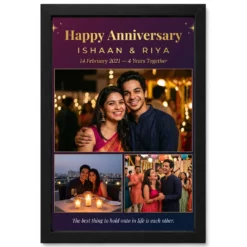 Wedding Anniversary Pastel Soft Love Poem Dreamy Couple Photo Frame